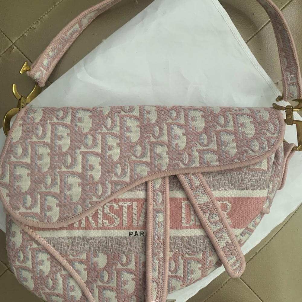 Dior Pink Saddle Shoulder Bag